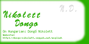 nikolett dongo business card