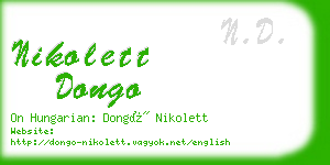 nikolett dongo business card